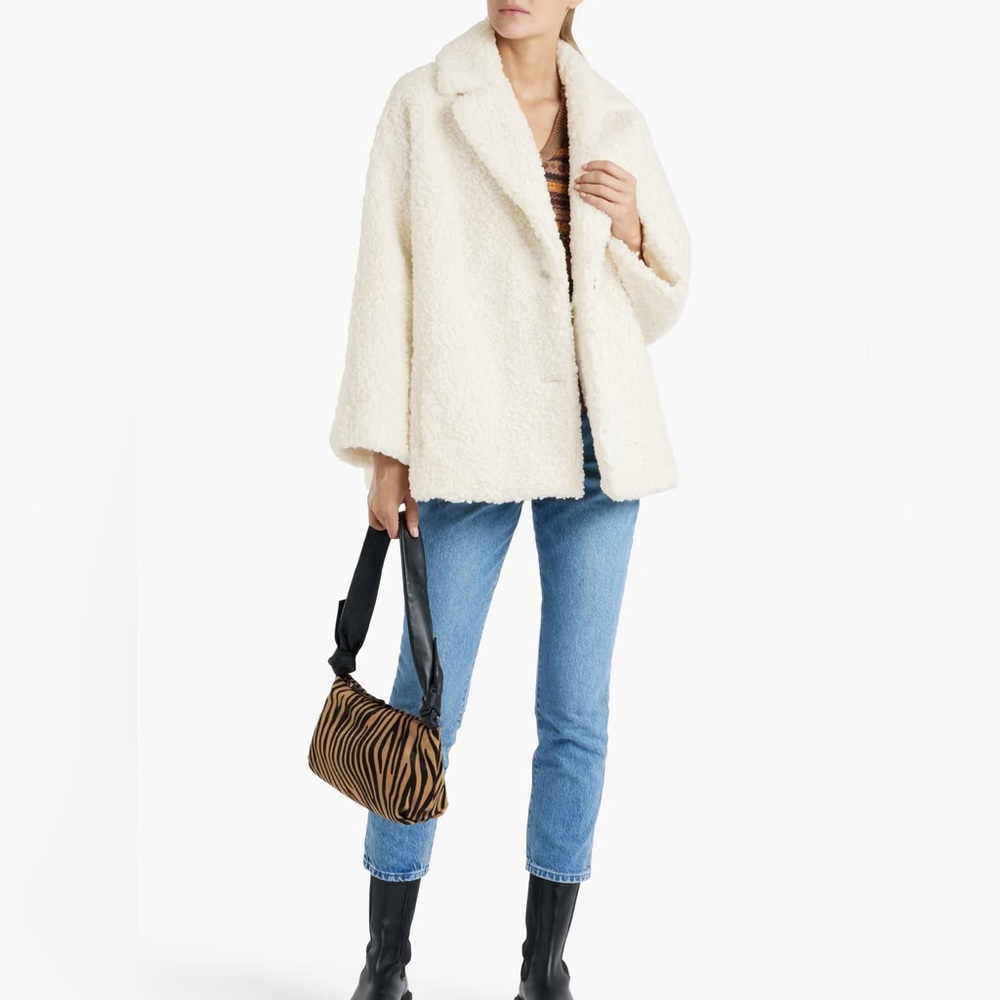 STAND STUDIO Merilyn faux shearling jacket size FR 36